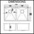 Technical diagram showing dimensions for a 36 inch double bowl stainless steel kitchen sink available at Renovator Store Australia.