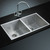 Brienz JMX7 Deep Double Bowl Stainless Steel Top Mount Kitchen Sink with Square Corners Australia