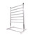 Polished chrome freestanding electric heated towel rail with 6 round bars and arched feet for Australian bathrooms.