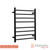 Matte black electric heated towel rail for modern rustic bathroom interiors in Australia.