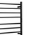 Space-saving matte black 8-bar electric heated towel rail with built-in timer for modern Australian bathrooms.