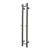 Modern gun metal grey double vertical heated towel rail with square bars for narrow bathroom wall spaces in Australia.