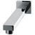 Modern chrome square wall-mounted shower arm with square flange for bathroom renovations in Australia.