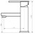 Technical diagram of a Dante chrome kitchen sink mixer tap showing precise dimensions including a 390mm height and 220mm spout reach for Australian kitchen installations.
