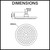 Della Francesca Round Chrome Rain Shower Head 200mm Technical Dimension Diagram for Australian Bathroom Renovations