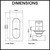 Della Francesca Matte Black Wall Mounted Bath and Shower Mixer Technical Drawing and Dimensions Australia