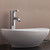 Modern white oval ceramic vessel bathroom sink side view above counter vanity basin Melbourne Australia
