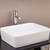 Modern White Ceramic Rounded Rectangular Above Countertop Bathroom Basin Angled View Australia
