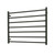 Radiant RTR08 Matte Black Round Bar Heated Towel Rail 900x750mm with 7 bars for modern Australian bathrooms.