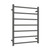 Radiant RTR01 Round Bar Heated Towel Rail in Gun Metal Grey, 600x800mm, 7-bar ladder design for modern bathrooms.