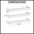 Technical diagram showing the dimensions of the Radiant Single Bar Round Heated Towel Rail, a 650mm width low voltage stainless steel bathroom fixture available in Australia.
