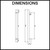 Radiant VTR-950 Gun Metal Grey Vertical Heated Towel Rail 40mm x 950mm technical dimensions diagram for Australian bathroom renovations.