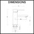 Dimensions diagram for Aquaperla Norico Pentro Round Small Basin Mixer Tap, technical specifications for Australian bathroom renovations.