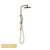 Norico Pentro Brushed Yellow Gold Round Handheld Shower Station for modern Australian bathrooms. High-quality solid brass construction with adjustable rail and 10-inch rain shower head, available at Renovator Store. SKU: AQP-SR28A04-3405.