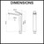 Norico Cavallo Chrome Tall Basin Mixer Dimensions Diagram - Modern Bathroom Tapware Australia