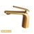 Norico Esperia Brushed Yellow Gold Basin Mixer, elegant contemporary bathroom vanity tapware for Australian home renovations.