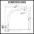 Technical dimensions diagram for the Norico Pentro Gooseneck Wall Shower Arm, a premium solid brass bathroom fixture for modern Australian renovations.