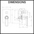 Technical dimensions diagram for the Norico Esperia Square Wall Mixer with Diverter, a premium solid brass bathroom fixture for Australian home renovations.