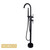 Norico Pentro Matte Black Round Floor Standing Bath Mixer with Handheld Shower, Modern Bathroom Tapware Australia