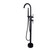 Norico Pentro Round Matte Black Floorstanding Bath Mixer with Handheld Shower for Australian Bathrooms