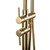 Pentro Round Brushed Yellow Gold Freestanding Bath Mixer with Hand Shower, modern floor standing tapware for bathrooms in Australia.