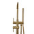 Pentro Round Brushed Yellow Gold Floor Standing Bath Mixer with Hand Shower for Australian bathrooms.