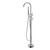 Norico Pentro round floor standing bath mixer with hand shower in brushed nickel finish, luxury bathroom tapware for Australian homes.