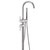 Pentro Round Brushed Nickel Freestanding Bath Mixer with Handheld Shower and 360 Degree Swivel Spout for Australian Bathrooms
