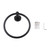 Sleek matte black round wall-mounted towel ring for modern Australian bathrooms and powder rooms.