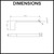 Technical line drawing showing dimensions of a Norico Bellino hand towel rail for modern Australian bathroom renovations.