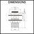 Technical line drawing showing the dimensions of a Norico solid brass basin pop-up waste with overflow for bathroom renovations in Australia.
