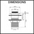 Technical drawing showing the dimensions of a Norico 32-40mm solid brass basin pop up waste with no overflow for bathroom renovations in Australia.