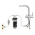 Puretec Tripla T3 chrome three-way kitchen mixer tap with dual levers and square spout for filtered and mains water in Australia.