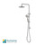 Rosa Rain Shower Twin with Rail - Round Head and Handheld - Brushed Nickel Finish - Fontaine Industries Australia