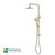 Rosa Rain Shower Twin with Rail Round Head and Handheld in Brushed Gold Finish by Fontaine Industries available at Renovator Store Australia