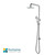 Rosa Twin Shower Head and Handheld with Rail in Chrome finish by Fontaine Industries for modern Australian bathrooms.
