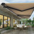 Grey motorized retractable folding arm awning 5m x 3m for Australian outdoor patios and decks