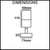 Technical drawing showing the dimensions of the Limelight Sorrento 316 Marine Grade Stainless Steel Single Spot Light, an ideal outdoor wall light for Australian weather conditions.