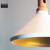 Modern white and gold cone pendant light for downlight conversion in Australian homes.