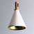 Modern minimalist white and gold cone pendant light with adjustable cable for stylish indoor task lighting in Australian homes.