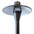 Close-up of a rustic antique brass hood for a CLA Lighting Coolie outdoor garden spike light.