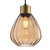 Close-up of the VINTAJ3 interior ribbed amber wine glass pendant light from CLA Lighting featuring a brass highlight and textured glass shade.