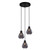 Tulip 3-light ribbed smoked glass pendant with round matte black base for modern Australian interior lighting.