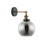 Pesini Interior Wine Glass Wall Light with Smoked Glass and Vintage Brass Brackets, Hamptons Style Adjustable Sconce for Bedroom and Living Rooms in Australia