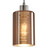 Close-up of a CLA Lighting Espejo interior cylinder glass pendant light in rose gold with elegant line streaks, perfect for modern kitchen and bedside lighting in Australia.