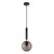 Trattino Interior Spherical Glass Pendant Light in Matte Black and Smoked finish by CLA Lighting Australia.