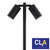 CLA Lighting Outdoor Garden Double Spiked Pole Light MR16 Aluminum Black for landscape lighting in Australia.