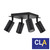 CLA Lighting Matte Black 4-Head Adjustable Square Plate Outdoor Spotlight for Australian Homes