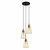 Jerez Modern 3-Light Cascade Pendant Cluster with Smoked Ellipse Glass and Matte Black Canopy for Australian Interior Design