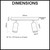 Technical dimension diagram for a Matte Black CLA Lighting Double Adjustable Head Outdoor Bar Spotlight for Australian homes